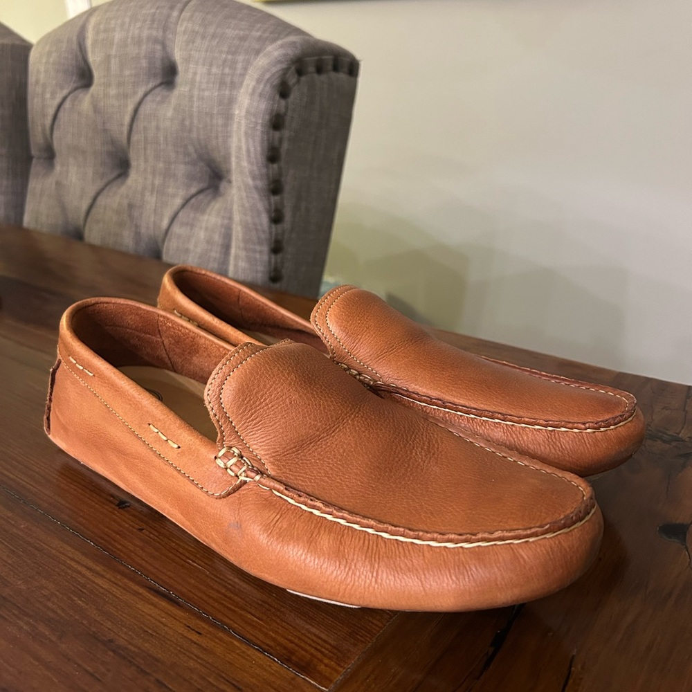 MENS TAN LEATHER LOAFERS